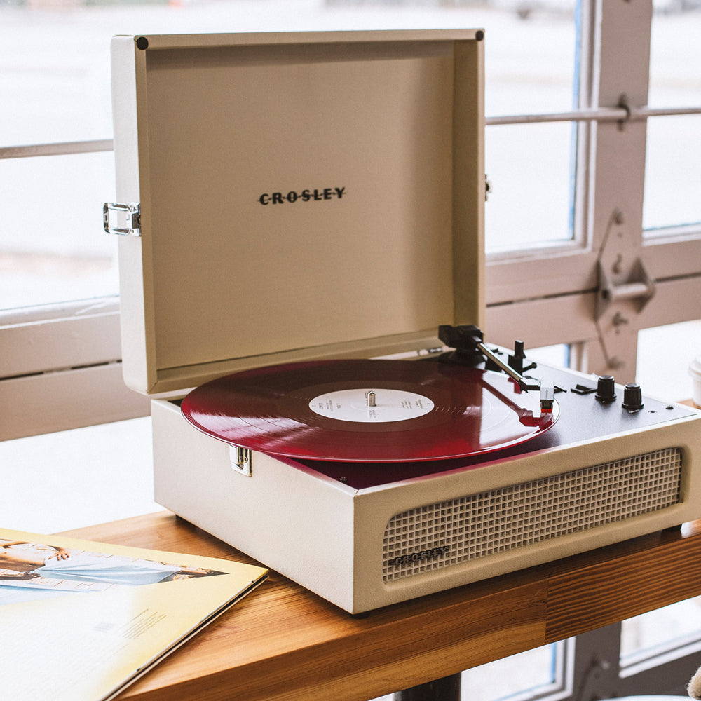 Crosley Voyager Bluetooth Portable Turntable - Dune + Bundled Majority D40X Bluetooth Speakers - Black-Crosley-Mood