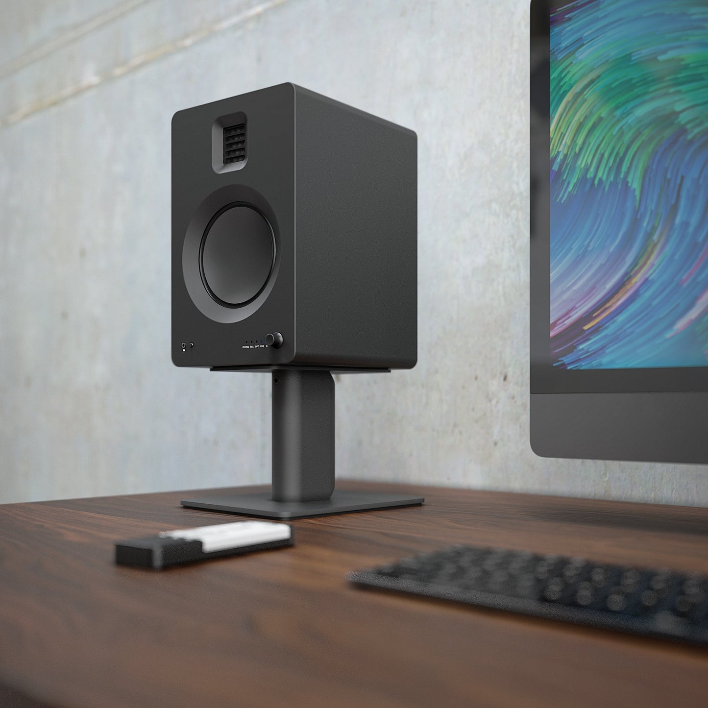 Kanto TUK 260W Powered Bookshelf Speakers with Headphone Out, USB Input, Dedicated Phono Pre-amp, Bluetooth - Pair, Matte Black-Kanto-Mood