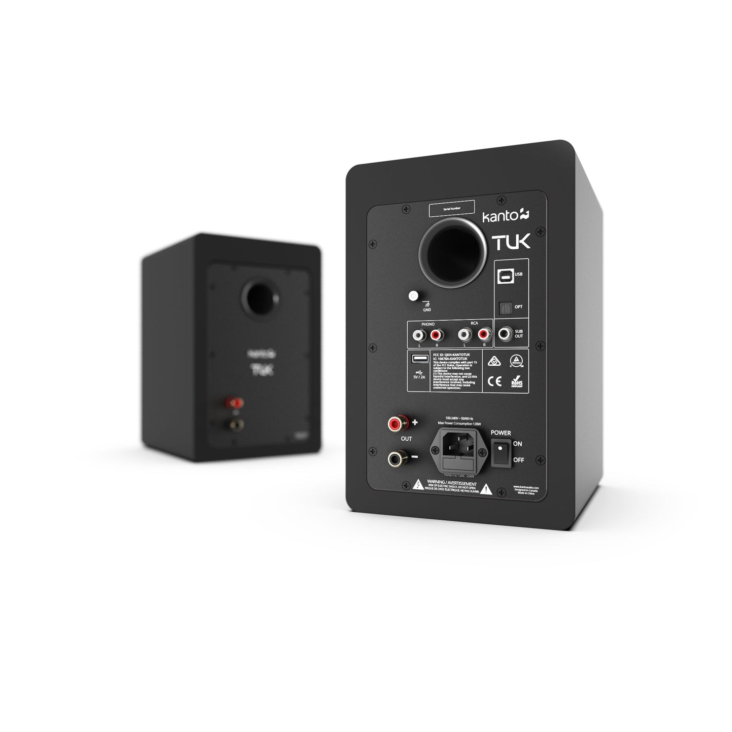 Kanto TUK 260W Powered Bookshelf Speakers with Headphone Out, USB Input, Dedicated Phono Pre-amp, Bluetooth - Pair, Matte Black-Kanto-Mood