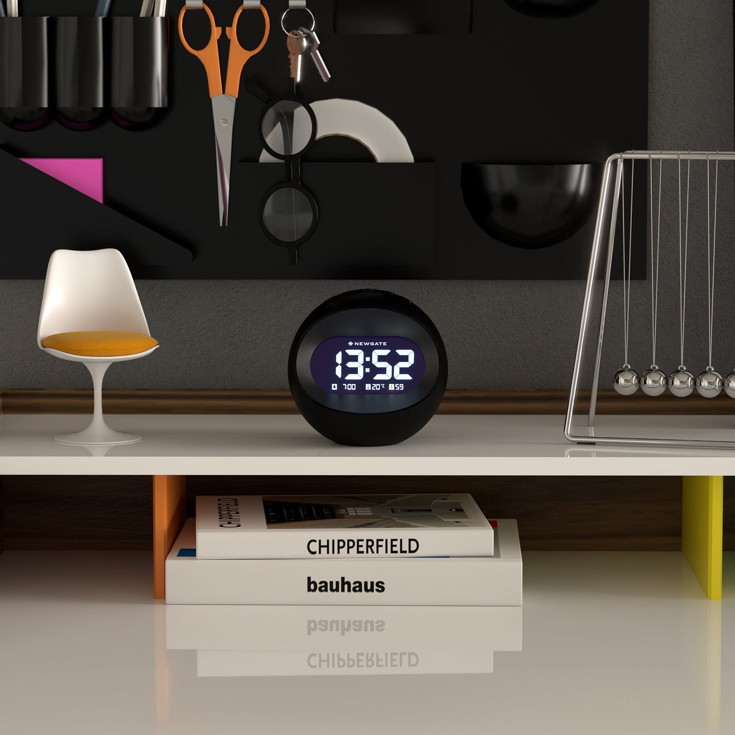 Newgate Centre Of The Earth Lcd Alarm Clock Black-Newgate-Mood