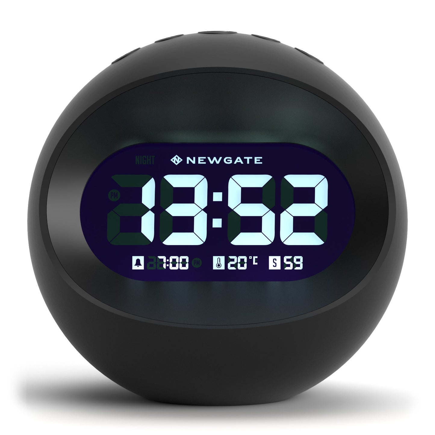 Newgate Centre Of The Earth Lcd Alarm Clock Black-Newgate-Mood
