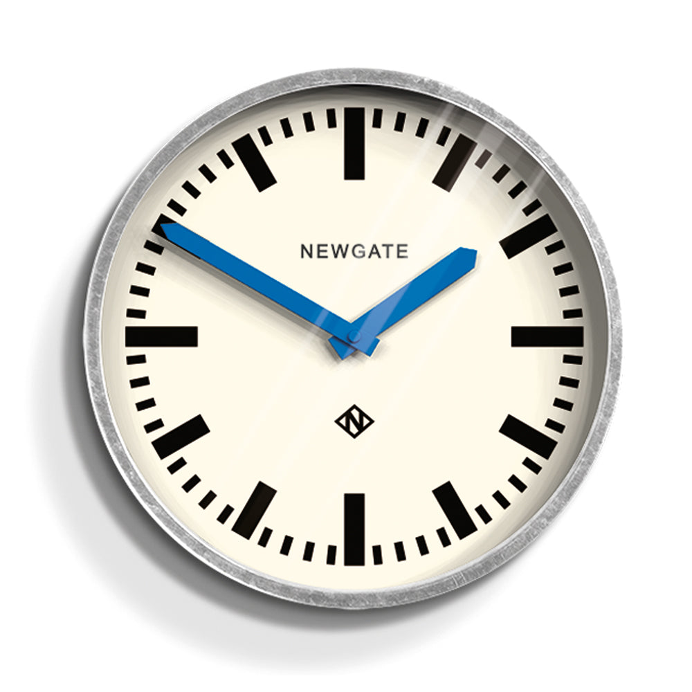 Newgate Luggage Wall Clock Galvanised Blue Hands-Newgate-Mood