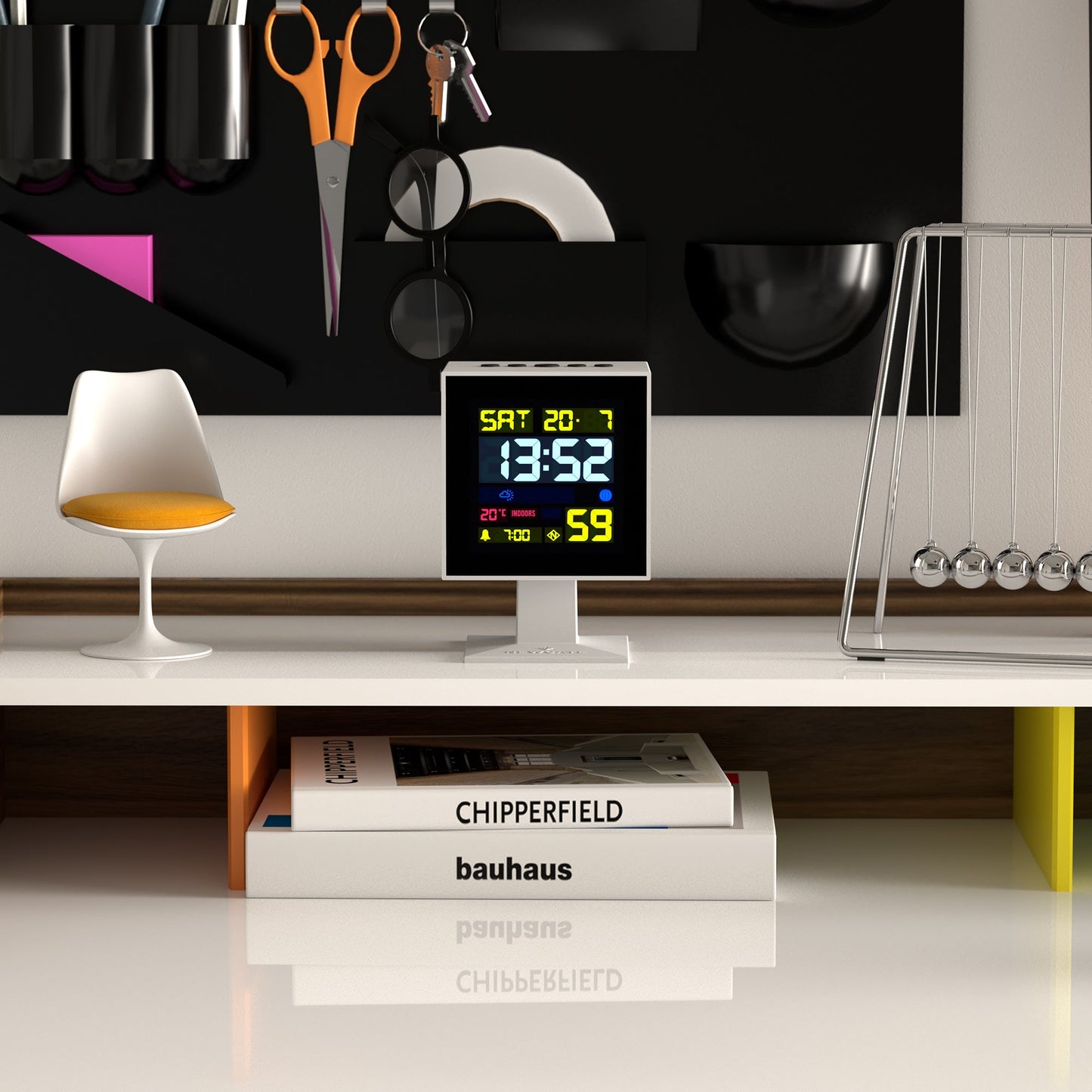Newgate Monolith Lcd Alarm Clock White-Newgate-Mood
