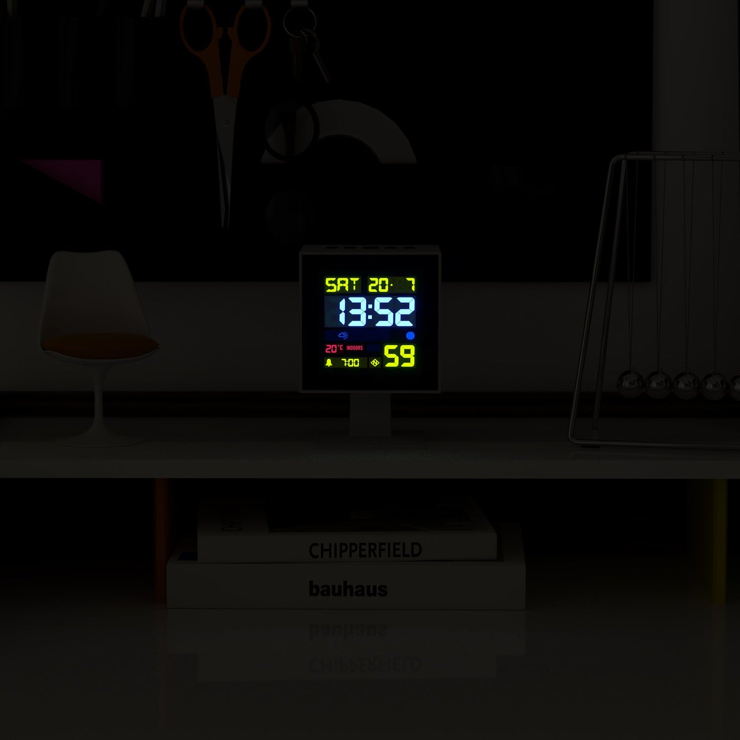 Newgate Monolith Lcd Alarm Clock White-Newgate-Mood