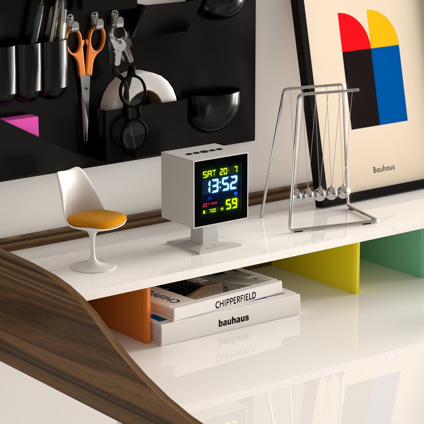 Newgate Monolith Lcd Alarm Clock White-Newgate-Mood