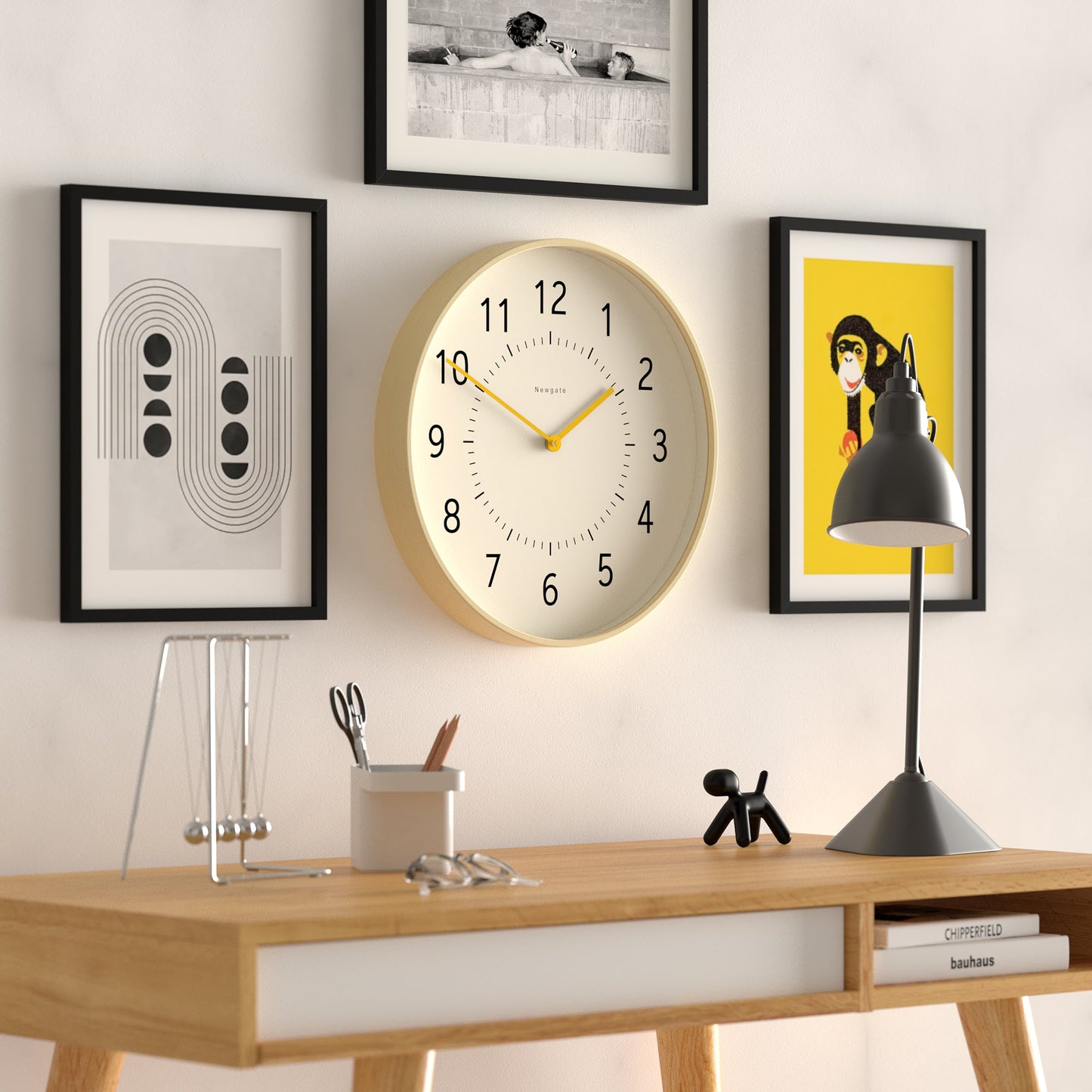 Newgate Monopoly Plywood Wall Clock With Yellow Hands-Newgate-Mood