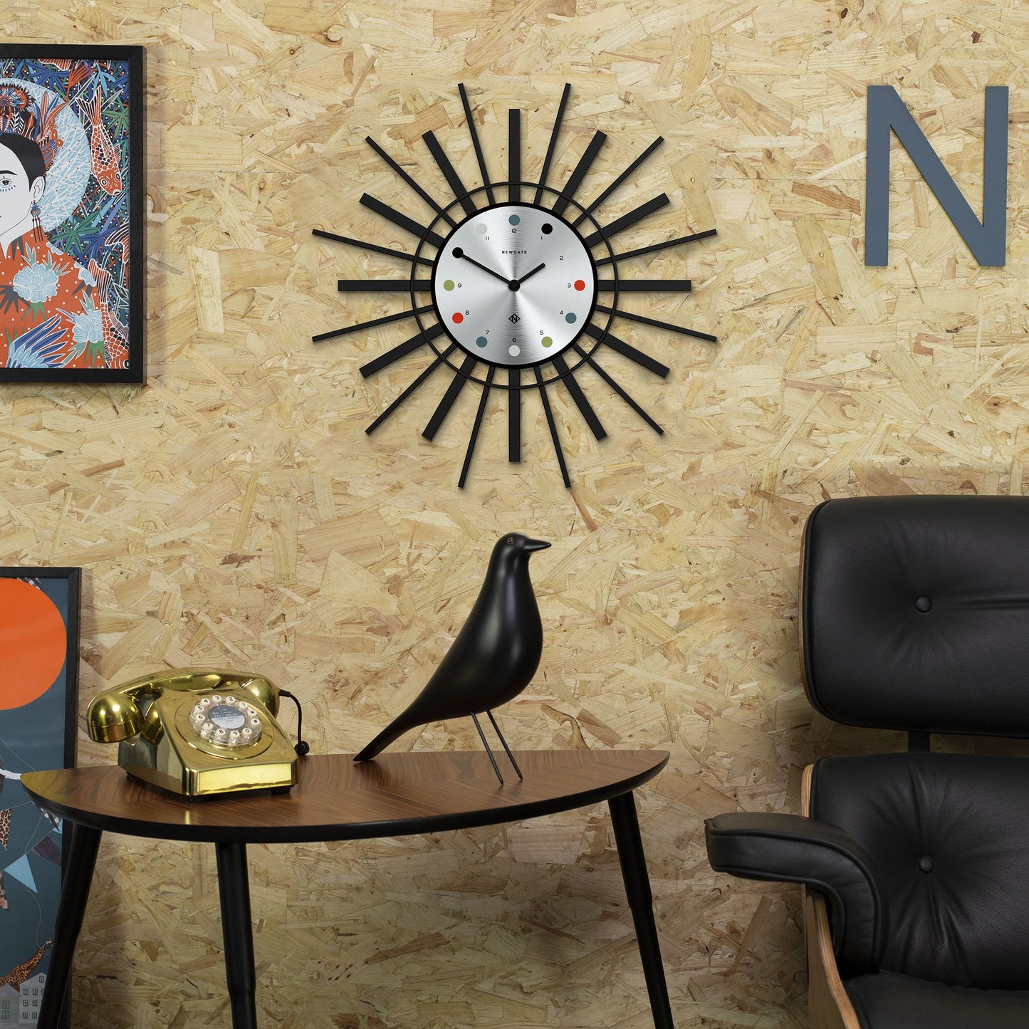 Newgate Stingray Wall Clock Black - Silver Dial-Newgate-Mood