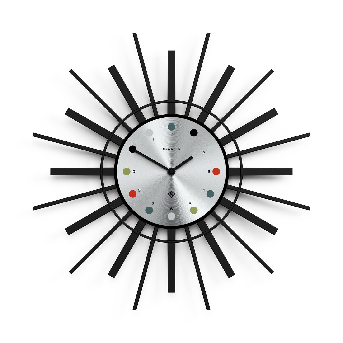 Newgate Stingray Wall Clock Black - Silver Dial-Newgate-Mood
