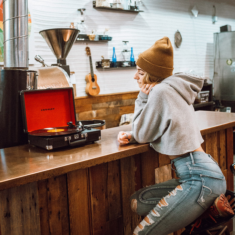 Crosley Cruiser Bluetooth Portable Turntable - Black + Bundled Majority D40X Bluetooth Speakers-Crosley-Mood