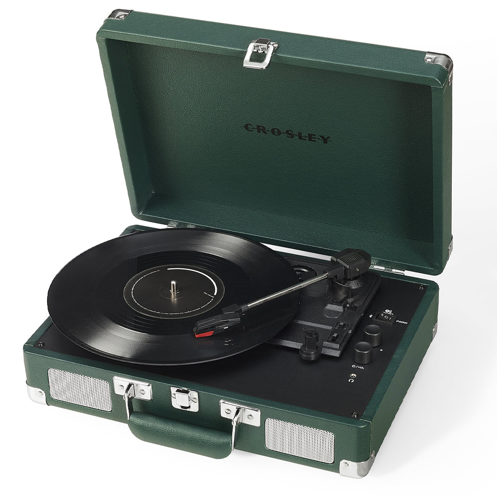 Crosley Cruiser Bluetooth Portable Turntable - Emerald Green + Bundled Majority D40X Bluetooth Speakers*-Crosley-Mood