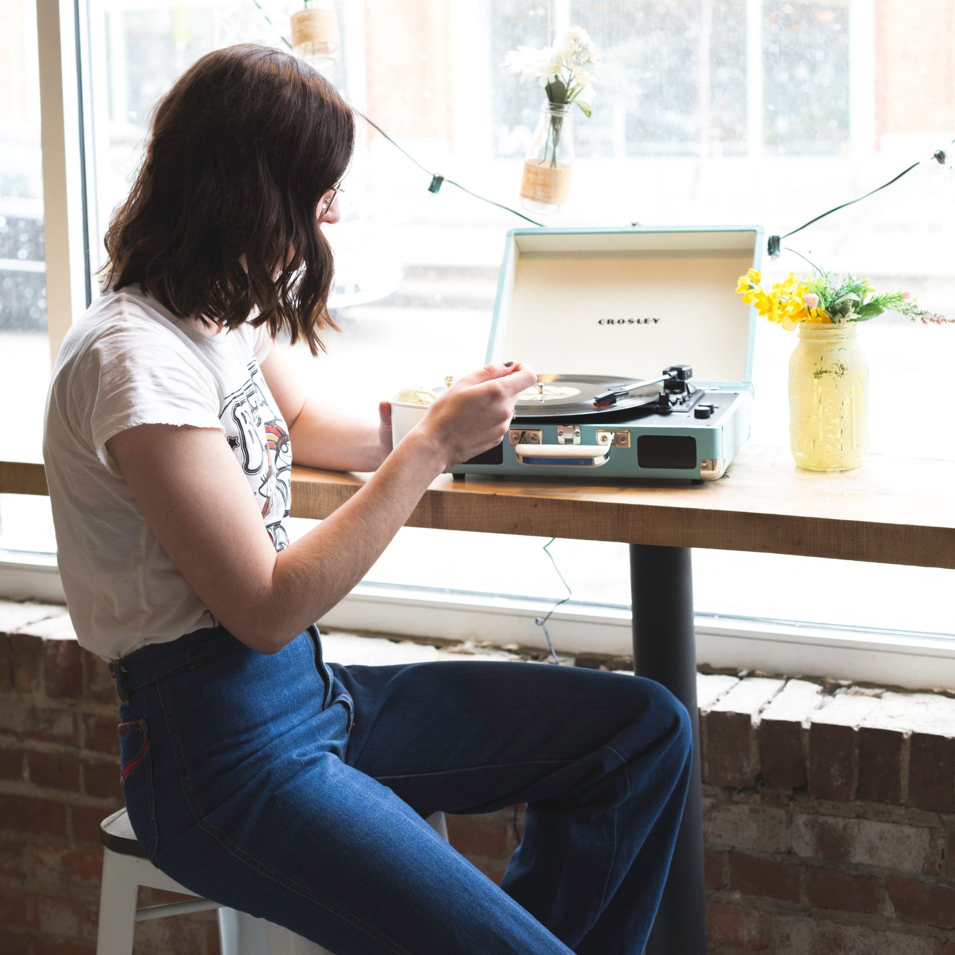 Crosley Cruiser Bluetooth Portable Turntable - Turquoise-Crosley-Mood