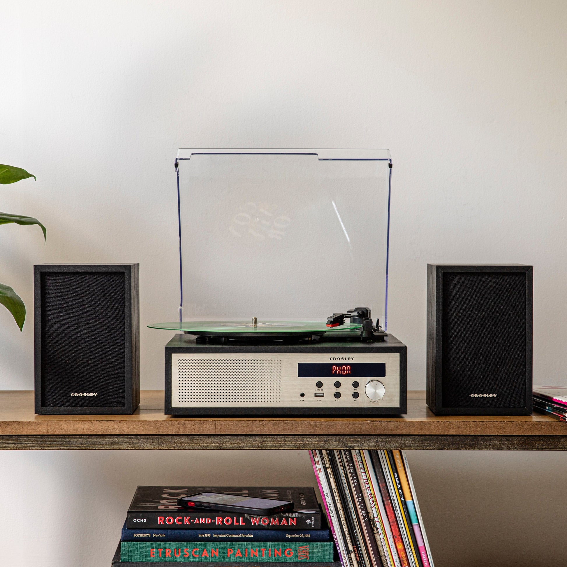 Crosley Sloane Shelf System Turntable - Black-Crosley-Mood