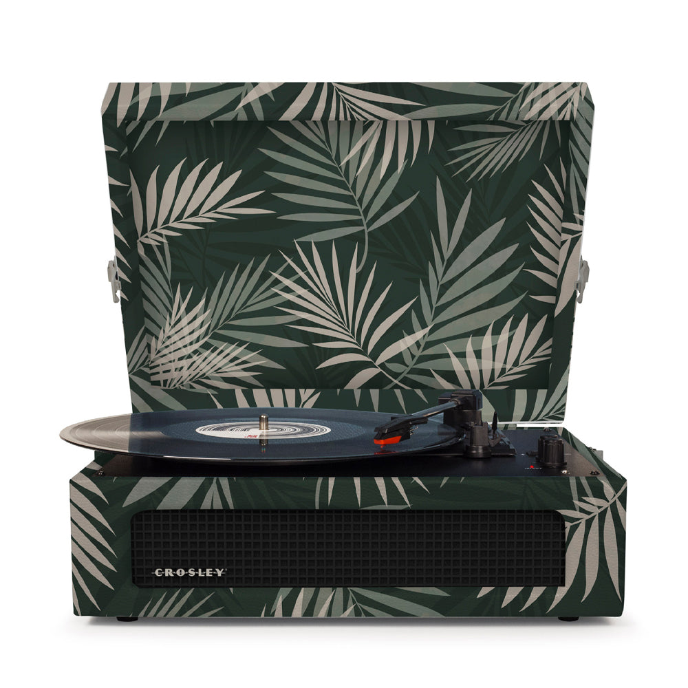 Crosley Voyager Bluetooth Portable Turntable - Botanical + Bundled Majority D40 Bluetooth Speakers - Black-Crosley-Mood