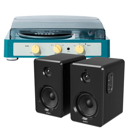 Gadhouse Brad MKII Record Player - Green + Bundled Majority D40 Bluetooth Speakers-Gadhouse-Mood