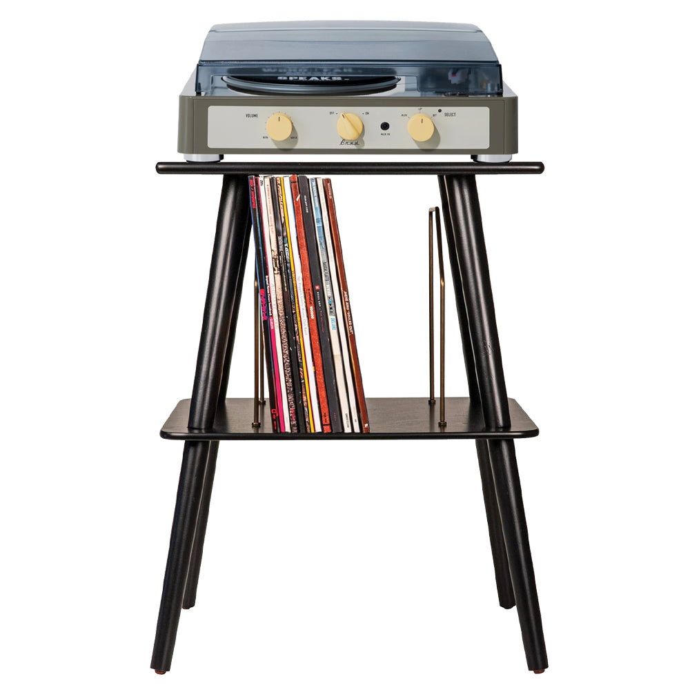 Gadhouse Brad MKII Record Player - Grey + Entertainment Stand Bundle - Black-Gadhouse-Mood