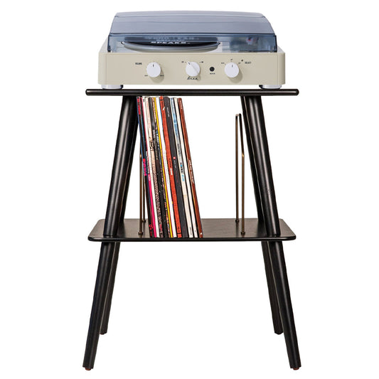 Gadhouse Brad MKII Record Player - Ivory + Entertainment Stand Bundle - Black-Gadhouse-Mood