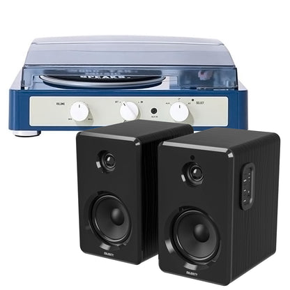 Gadhouse Brad MKII Record Player - Navy + Bundled Majority D40 Bluetooth Speakers-Gadhouse-Mood