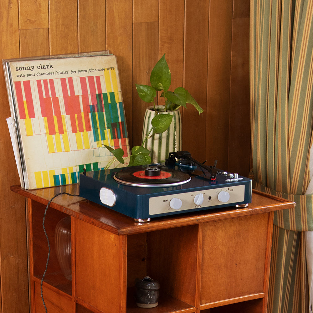 Gadhouse Brad MKII Record Player - Navy + Bundled Majority D40X Bluetooth Speakers-Gadhouse-Mood