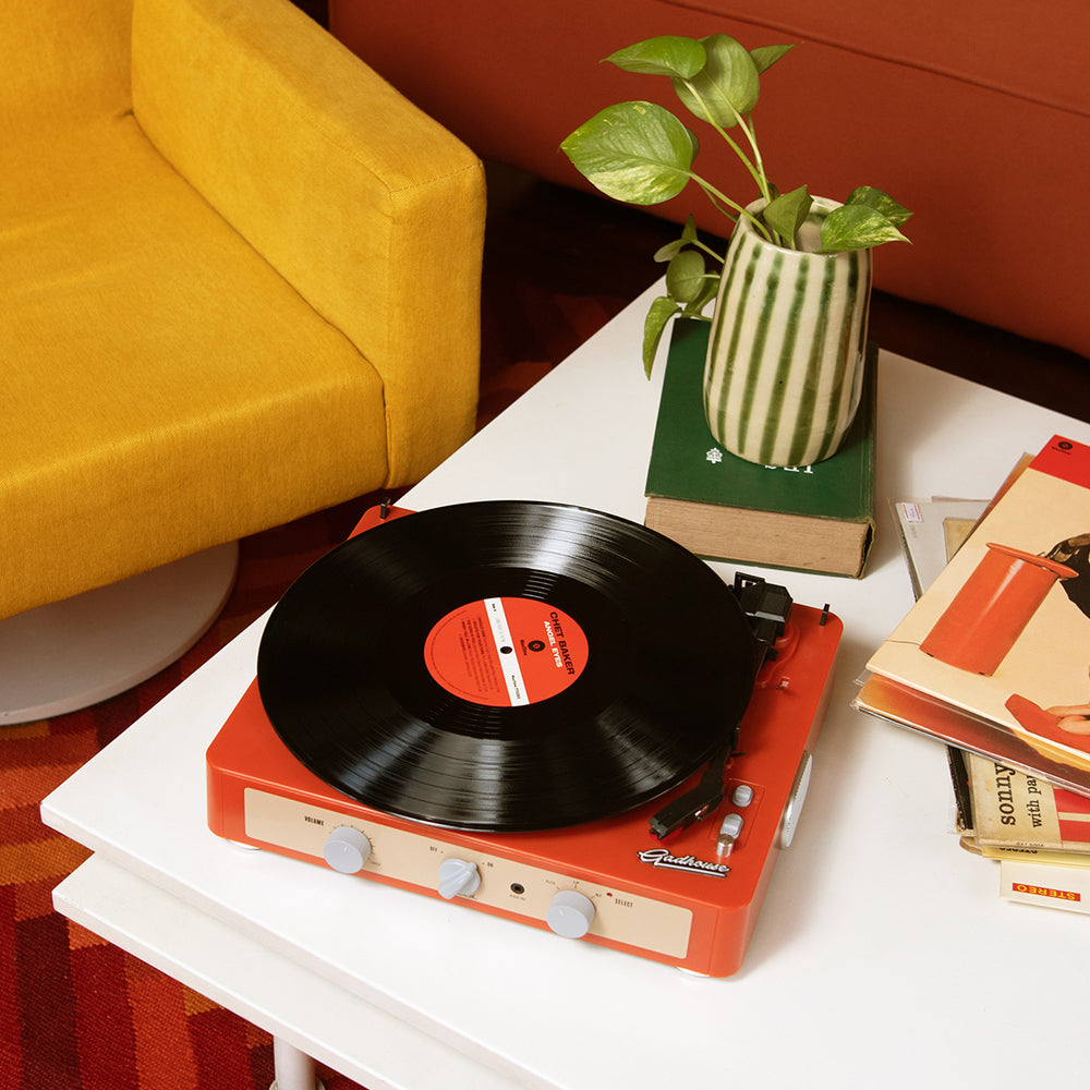 Gadhouse Brad MKII Record Player - Tangerine + Bundled Majority D40 Bluetooth Speakers-Gadhouse-Mood