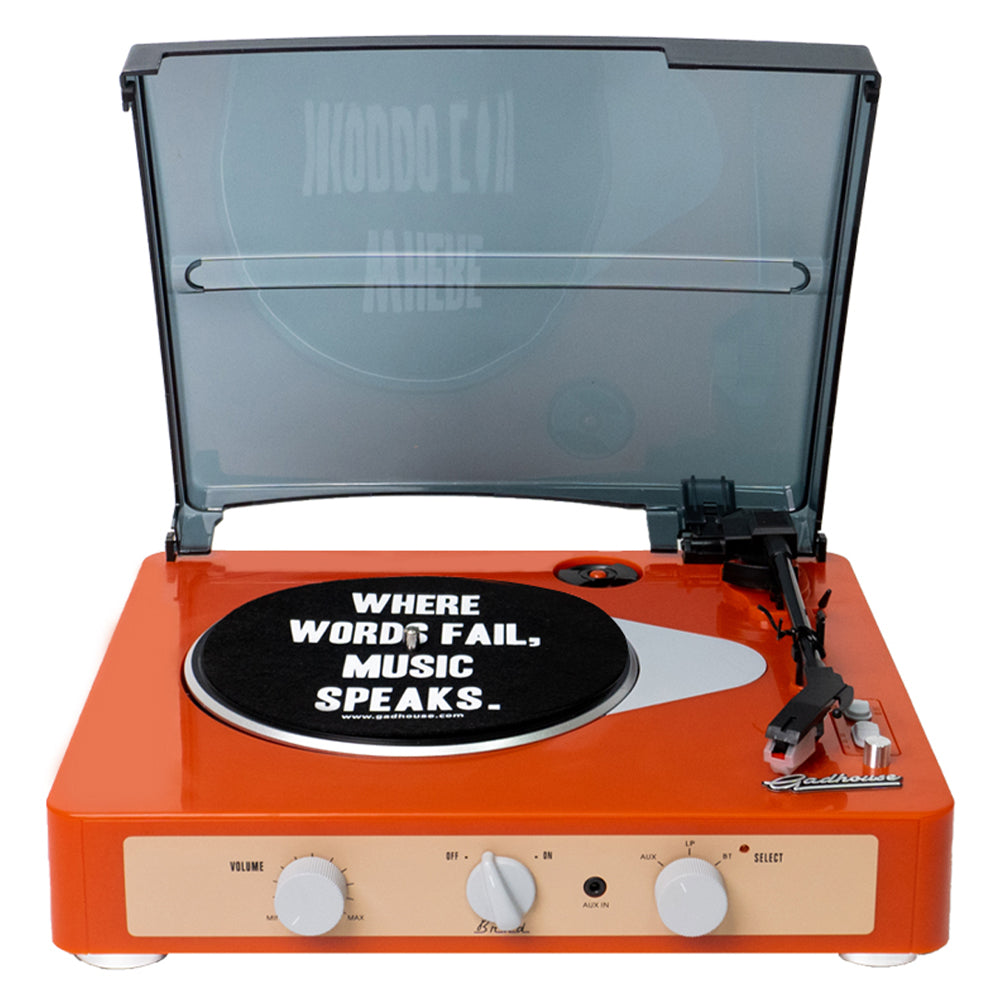 Gadhouse Brad MKII Record Player - Tangerine + Bundled Majority D40 Bluetooth Speakers-Gadhouse-Mood