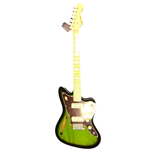 JANSEN Jazzman hollowbody Electric Guitar Green Burst-Mood-Mood