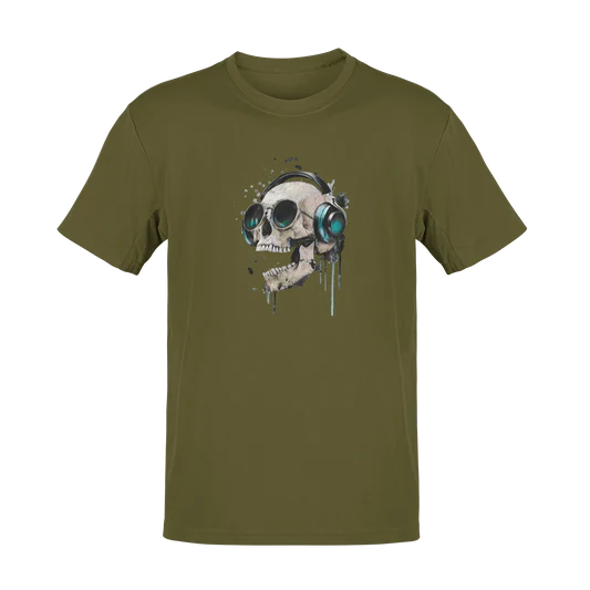 Mood / Skull with headphones - Unisex (T-Shirt)-Mood-Mood