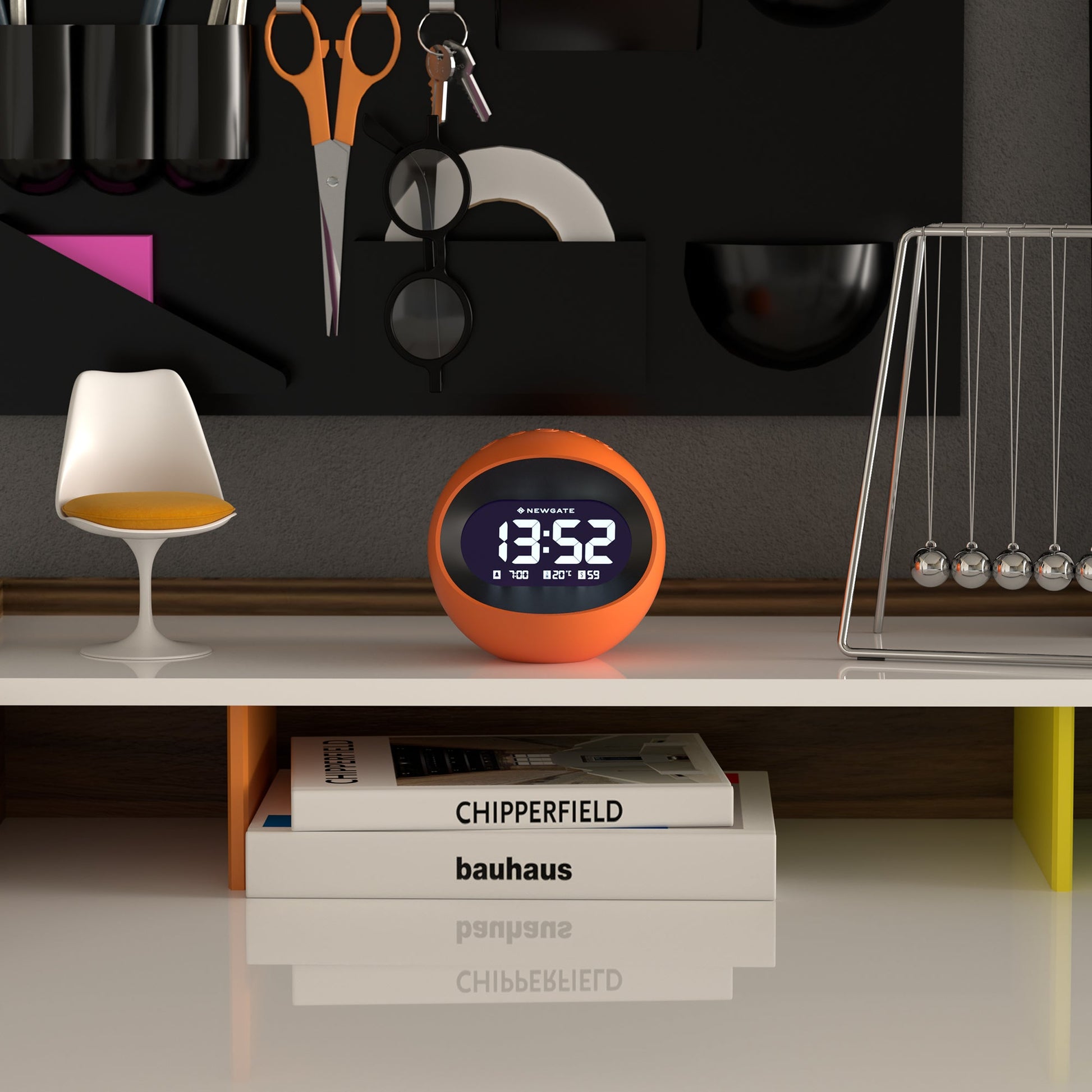 Newgate Centre Of The Earth Lcd Alarm Clock Pumpkin Orange-Newgate-Mood