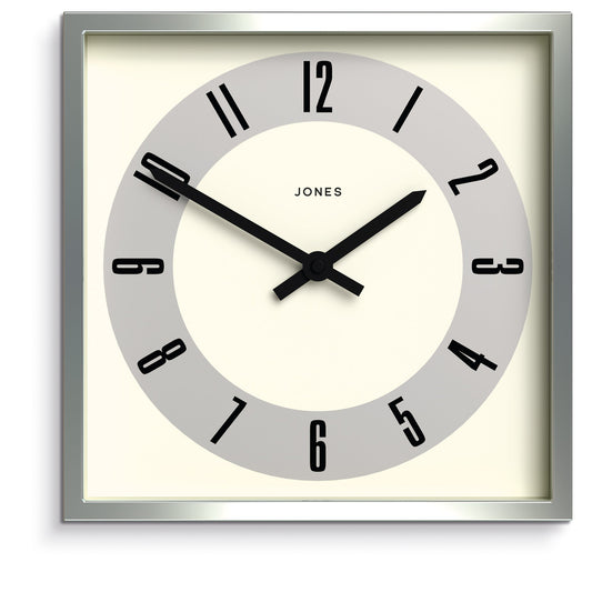 Newgate Jones Box Wall Clock Silver-Newgate-Mood