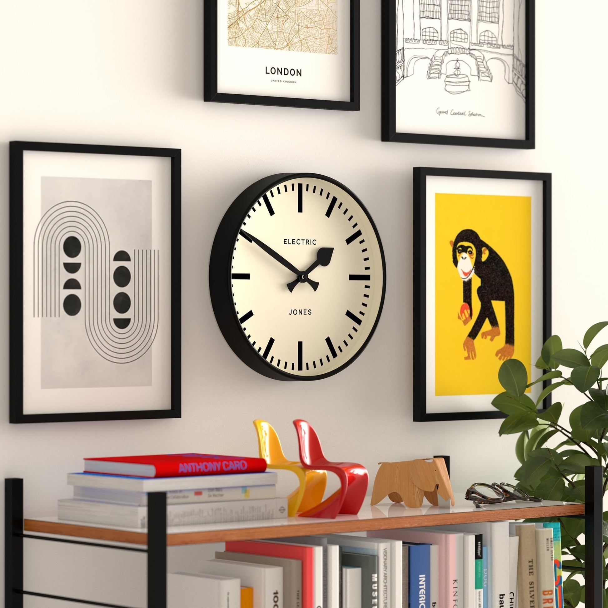 Newgate Jones Railway Wall Clock Black-Newgate-Mood