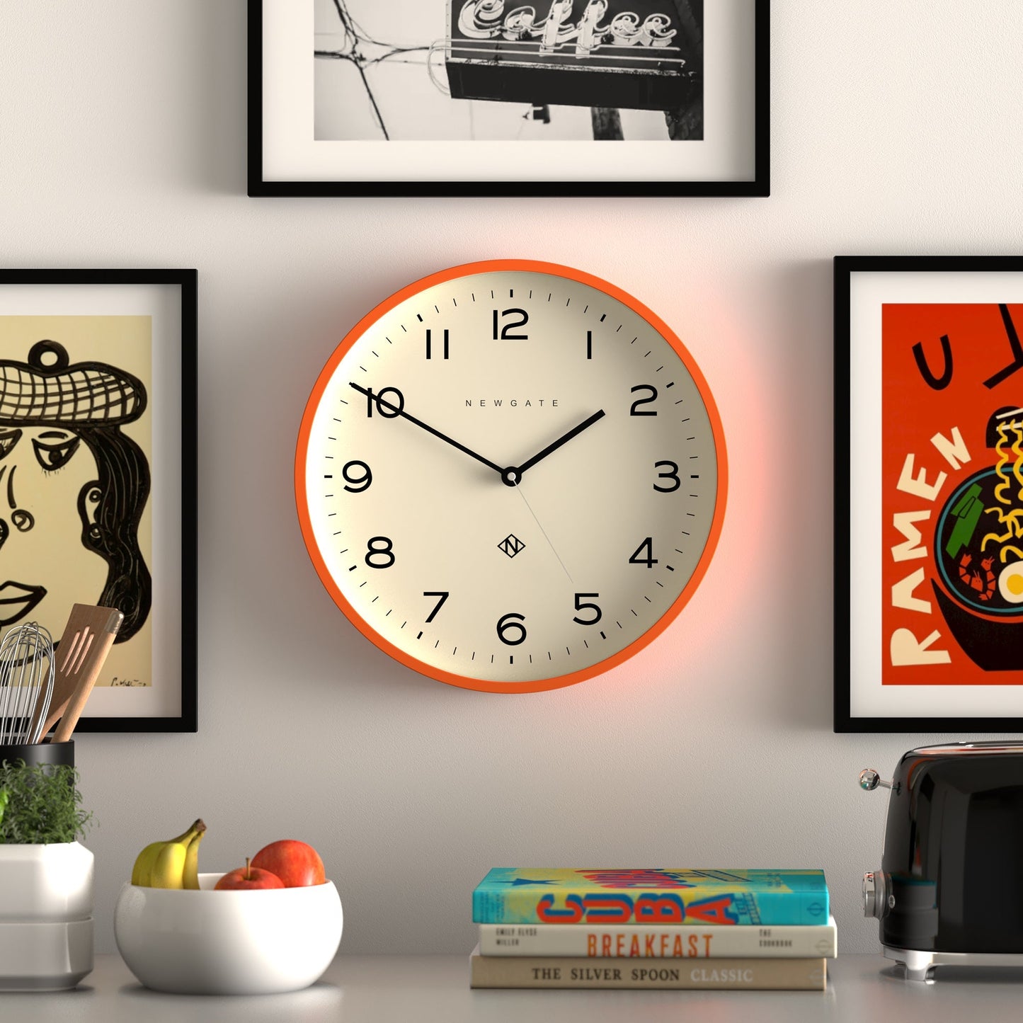 Newgate Number Three Echo Clock Silicone Orange-Newgate-Mood