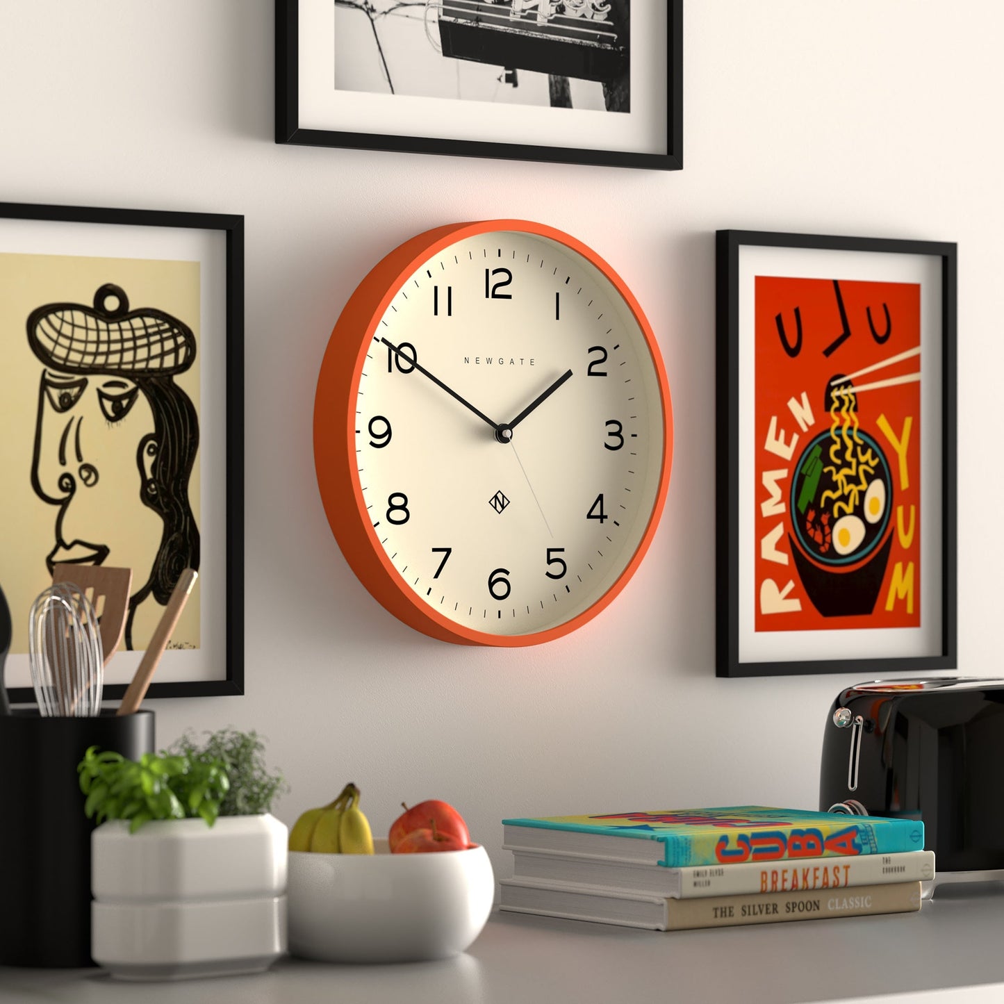 Newgate Number Three Echo Clock Silicone Orange-Newgate-Mood