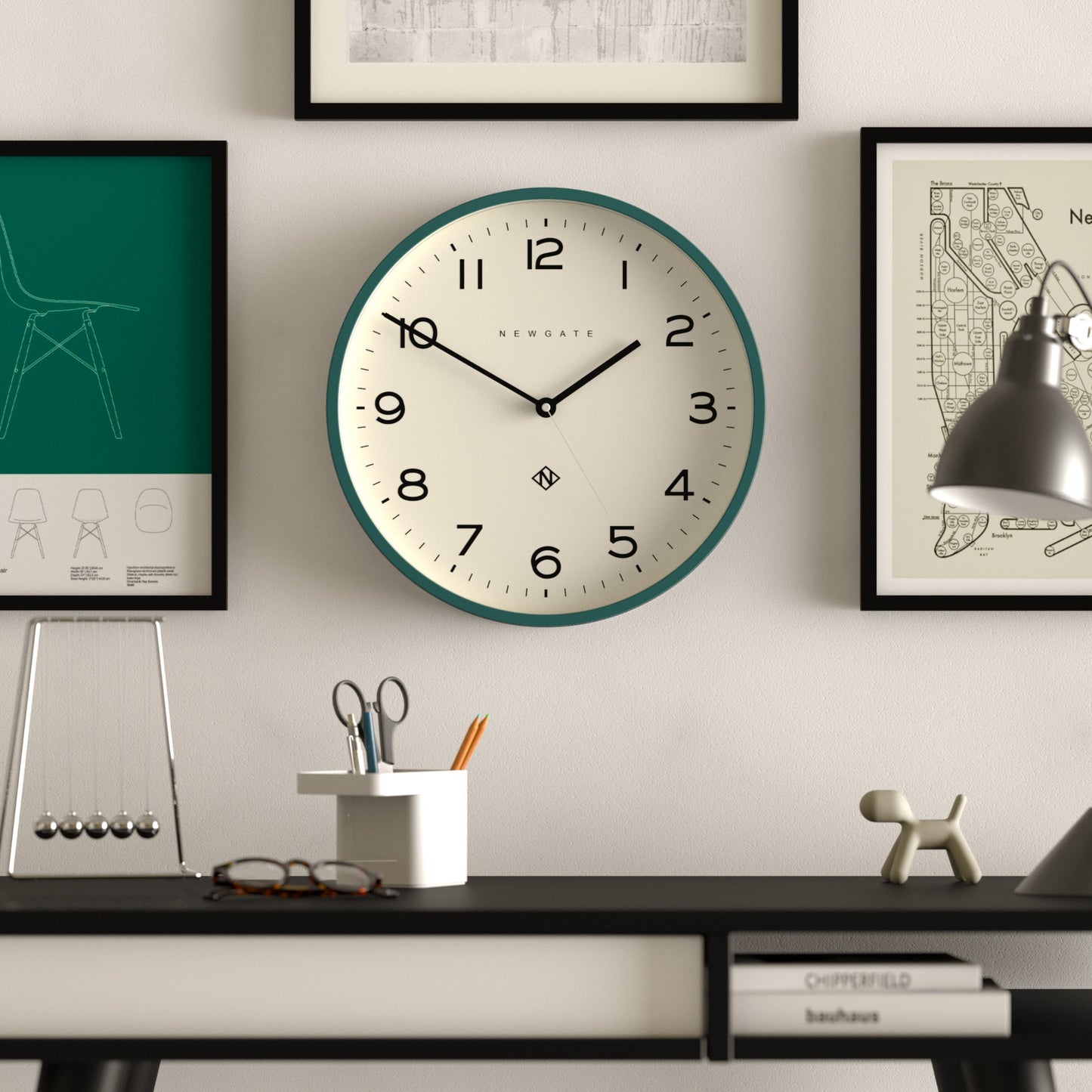 Newgate Number Three Echo Wall Clock Green-Newgate-Mood