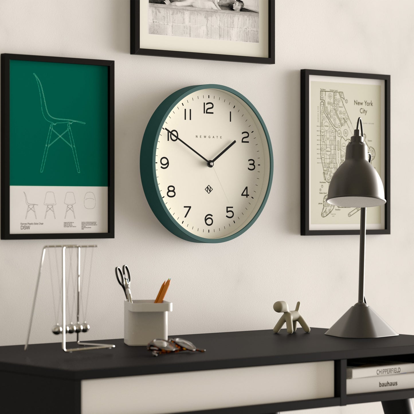 Newgate Number Three Echo Wall Clock Green-Newgate-Mood