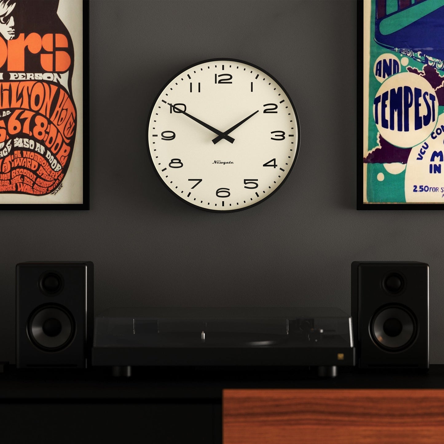 Newgate Radio City Wall Clock Black Arabic Dial - Matte Black-Newgate-Mood