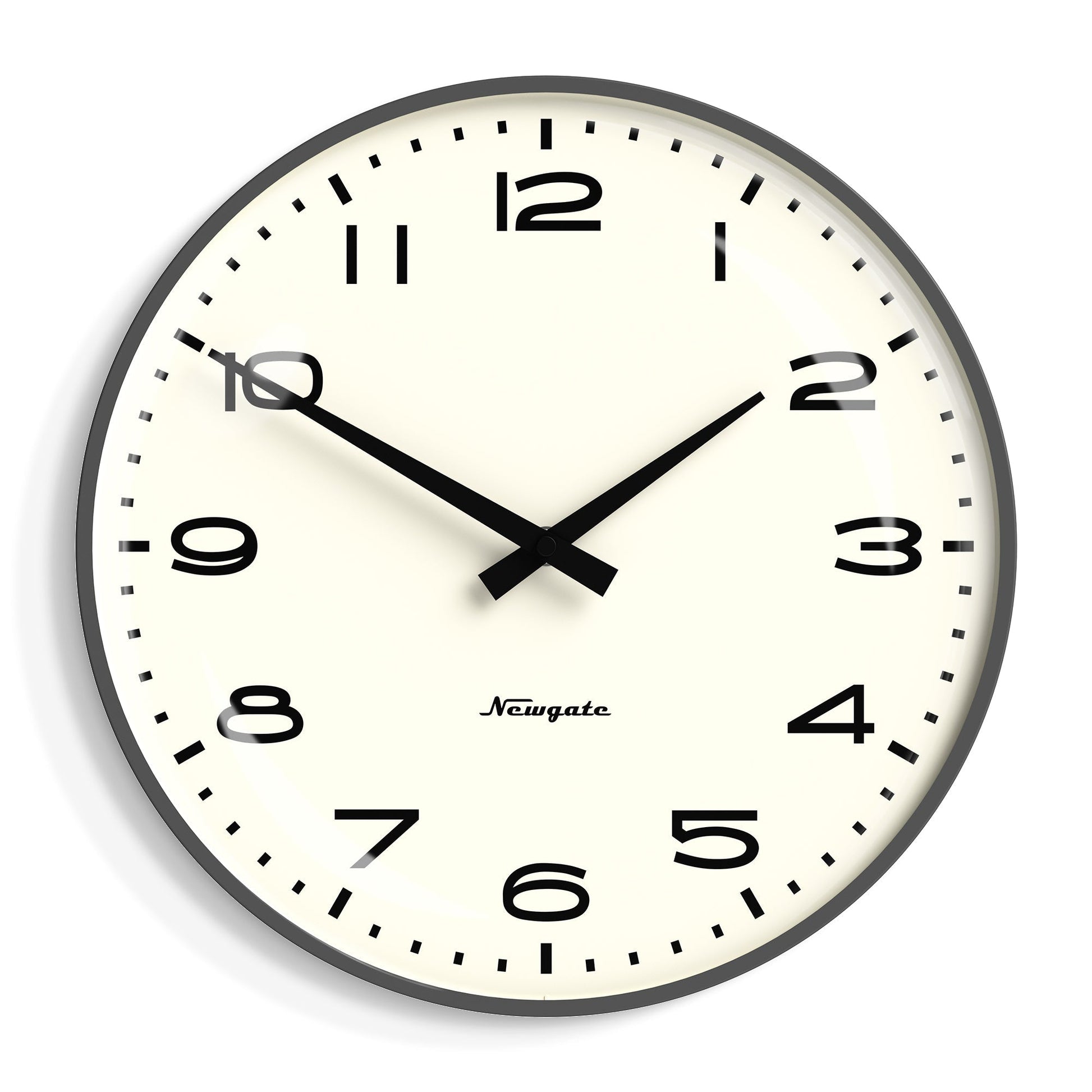 Newgate Radio City Wall Clock Black Arabic Dial - Matte Blizzard Grey-Newgate-Mood