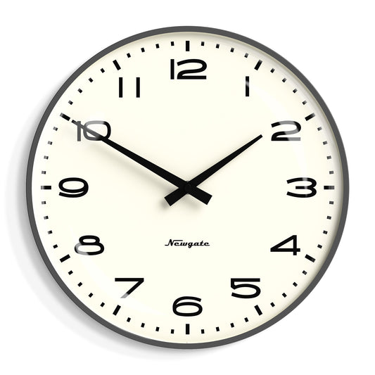 Newgate Radio City Wall Clock Black Arabic Dial - Matte Blizzard Grey-Newgate-Mood