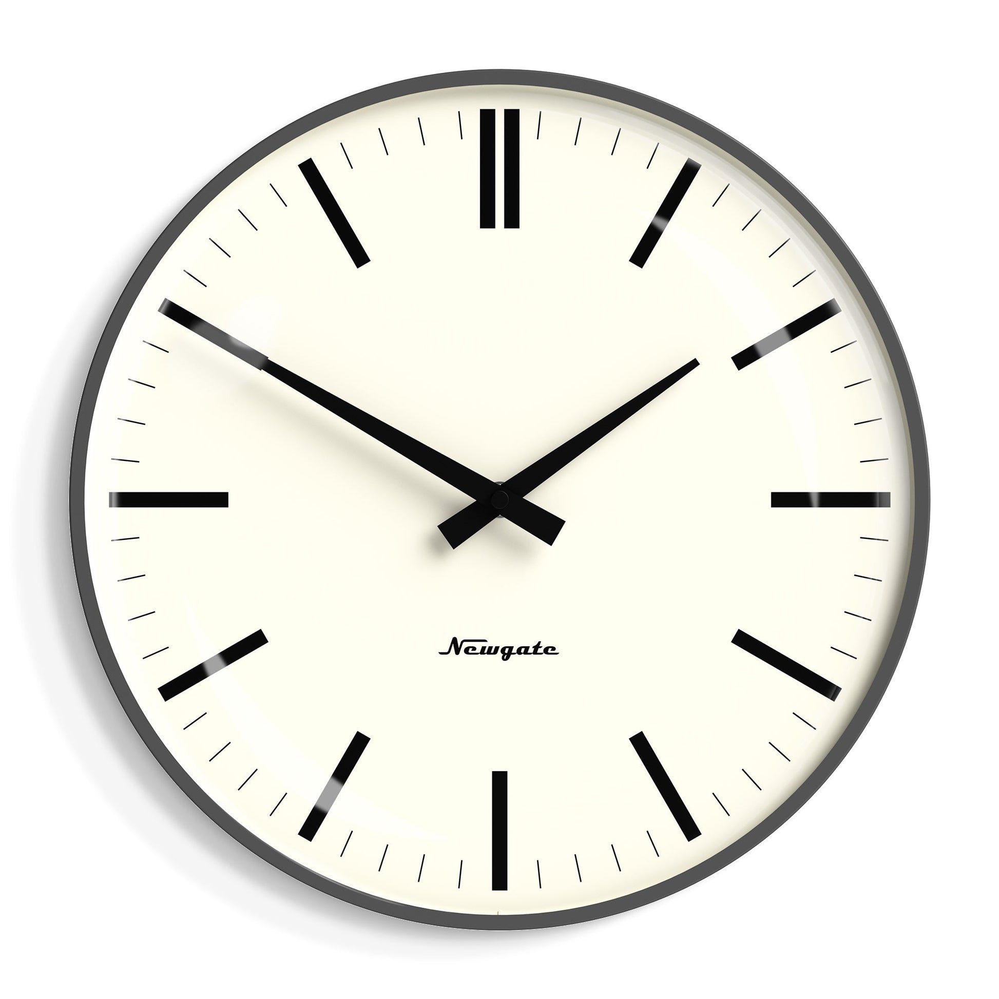 Newgate Radio City Wall Clock Bold Black Marker Dial - Matte Blizzard Grey-Newgate-Mood