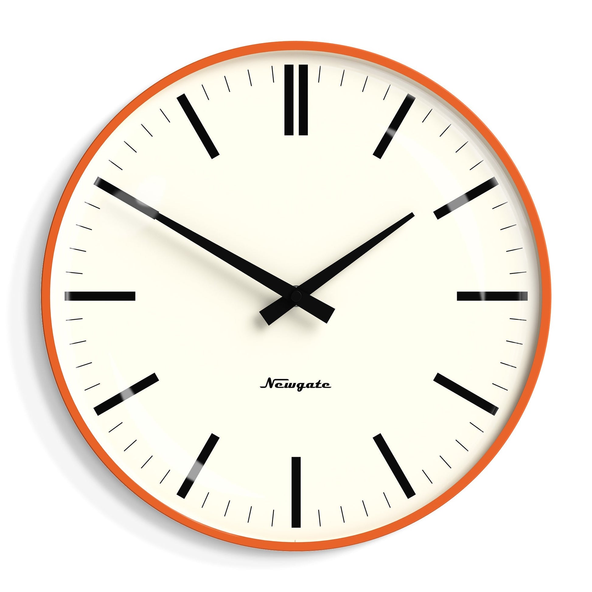 Newgate Radio City Wall Clock Bold Black Marker Dial.- Matte Pumpkin Orange-Newgate-Mood