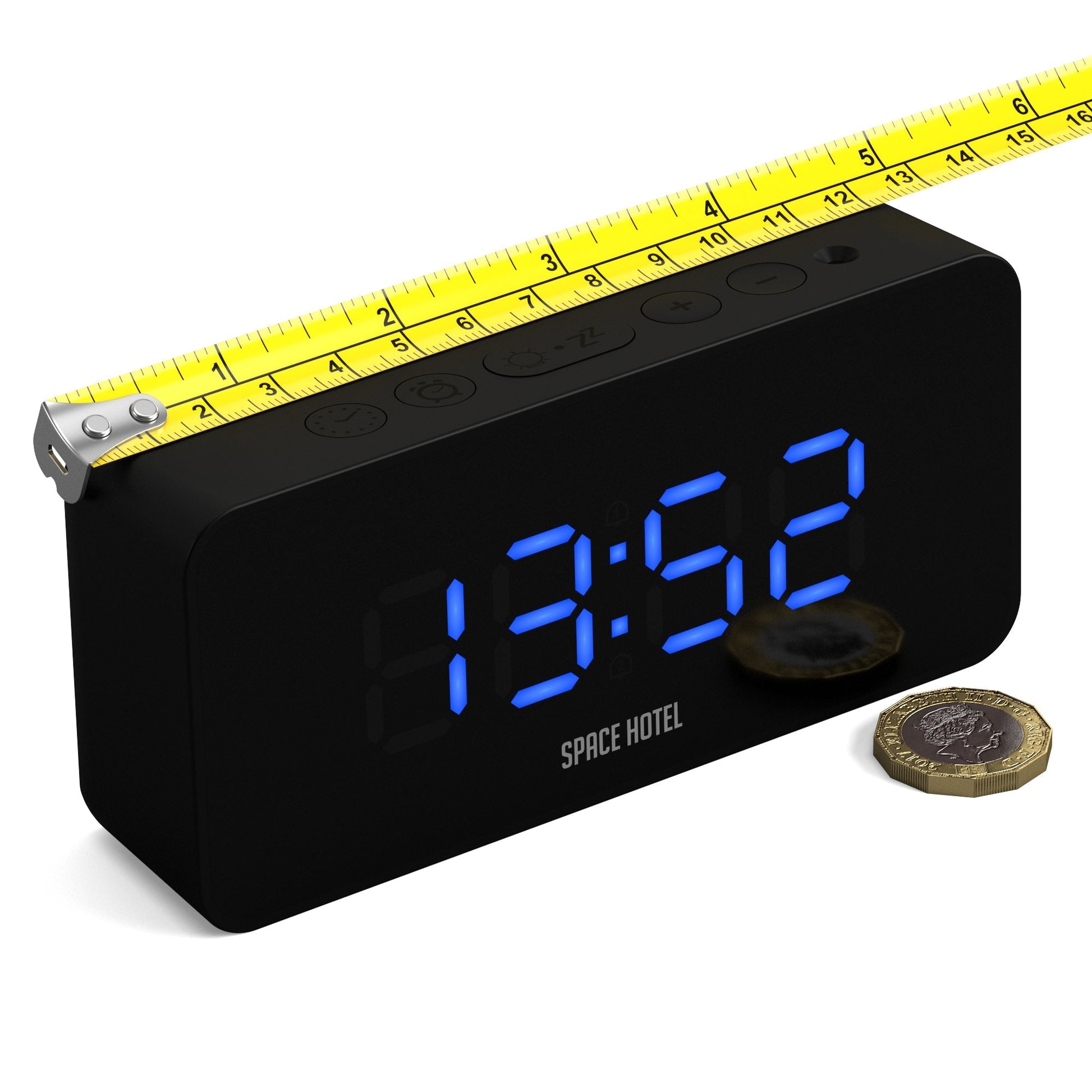 Newgate Space Hotel Hypertron Alarm Clock Black Case - Black Lens - Blue Led-Newgate-Mood