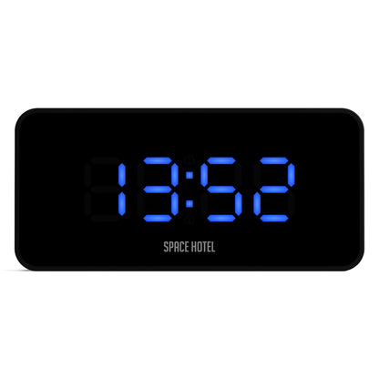 Newgate Space Hotel Hypertron Alarm Clock Black Case - Black Lens - Blue Led-Newgate-Mood