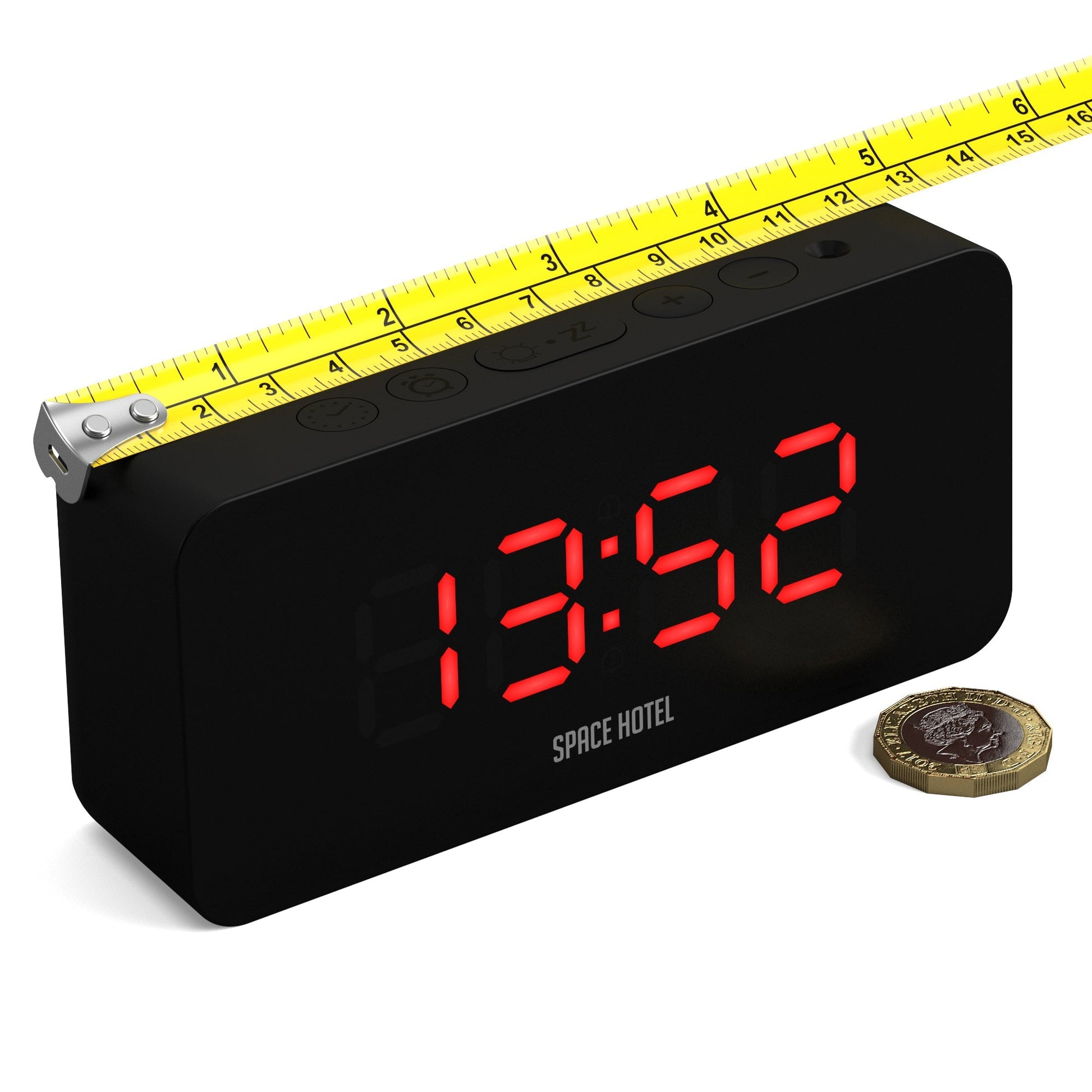 Newgate Space Hotel Hypertron Alarm Clock Black Case - Black Lens - Red Led-Newgate-Mood