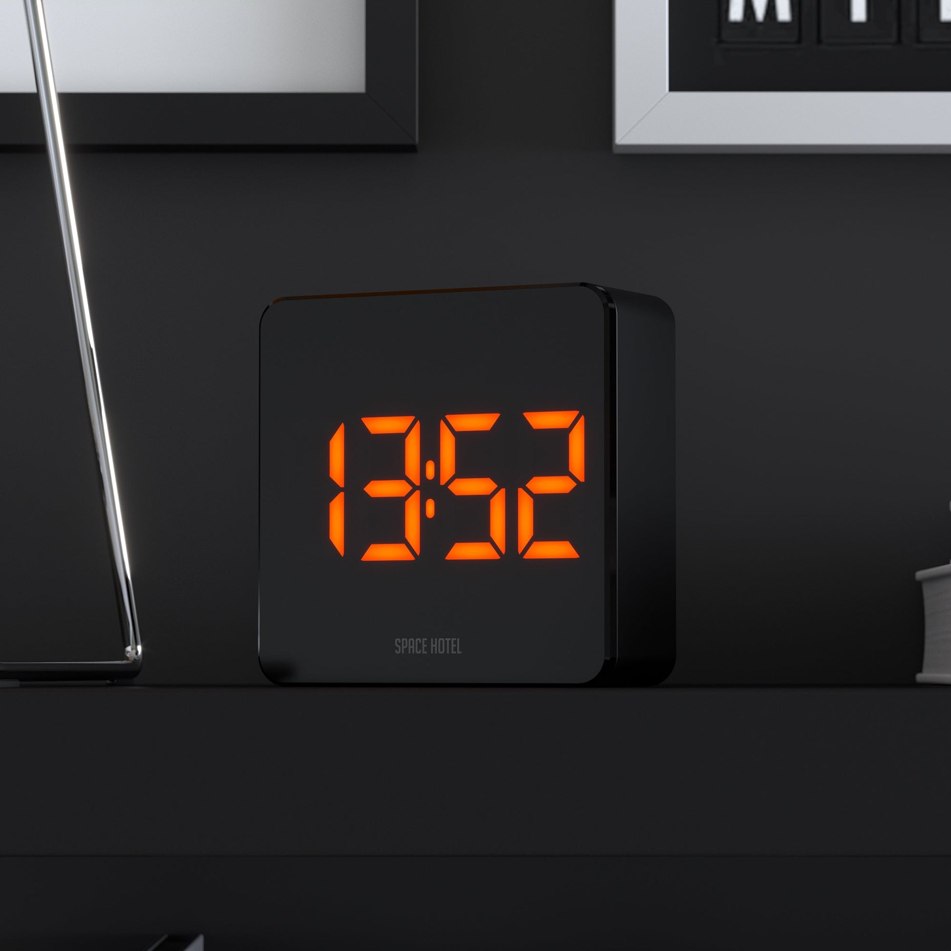 Newgate Space Hotel Orbatron Alarm Clock Black Case - Black Lens - Orange Led-Newgate-Mood