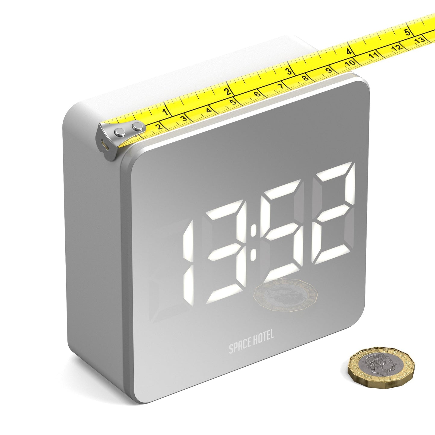 Newgate Space Hotel Orbatron Alarm Clock White Case - Silver Lens - White Led-Newgate-Mood