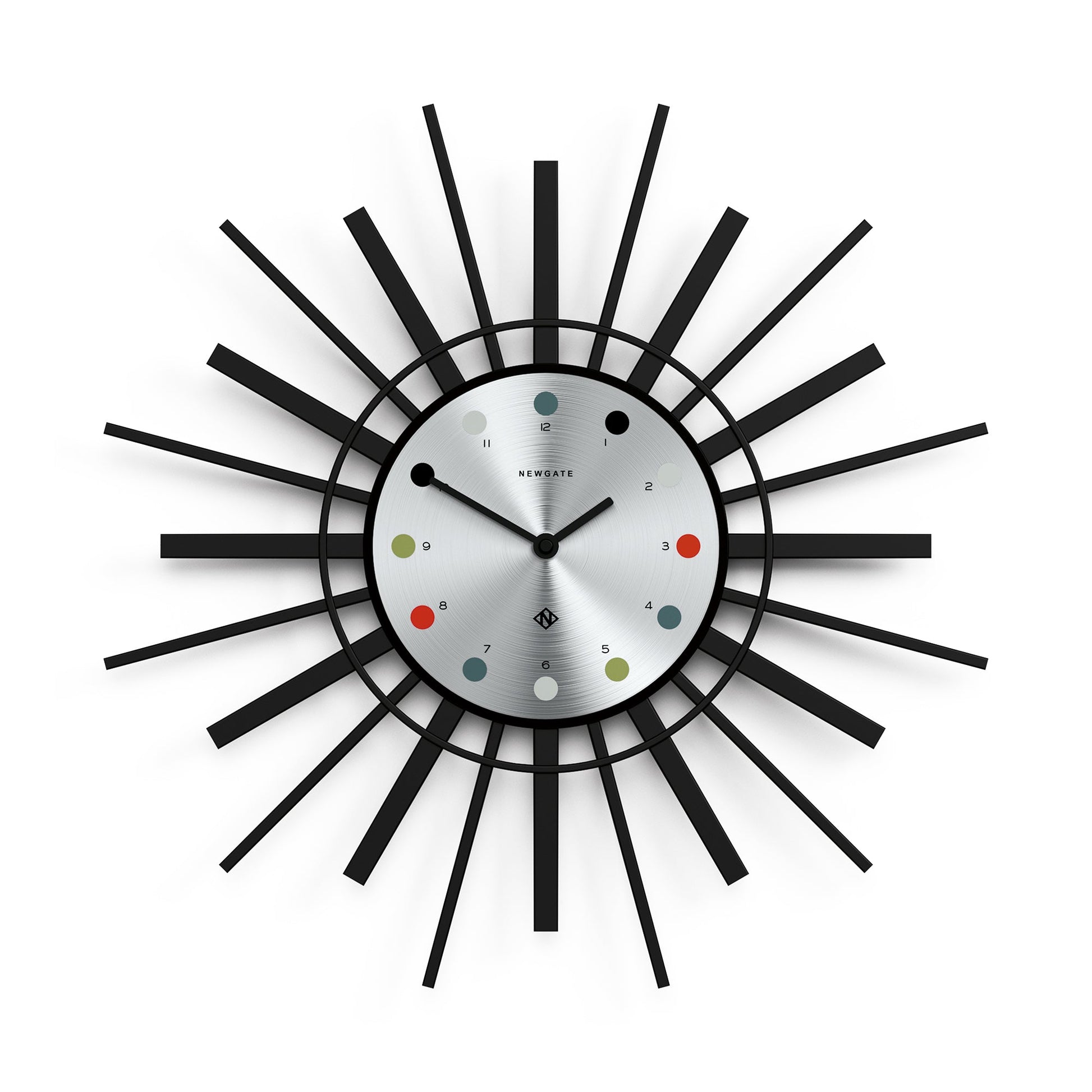 Newgate Stingray Wall Clock Black - Silver Dial-Newgate-Mood