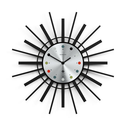 Newgate Stingray Wall Clock Black - Silver Dial-Newgate-Mood