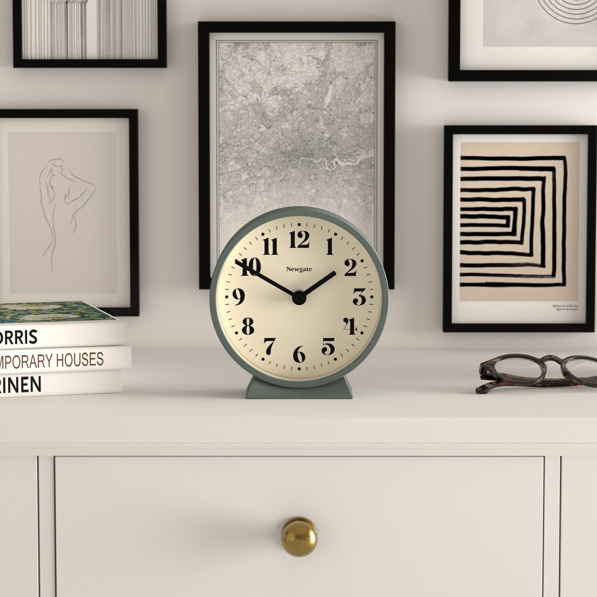 Newgate Theatre Mantel Clock Asparagus Green-Newgate-Mood