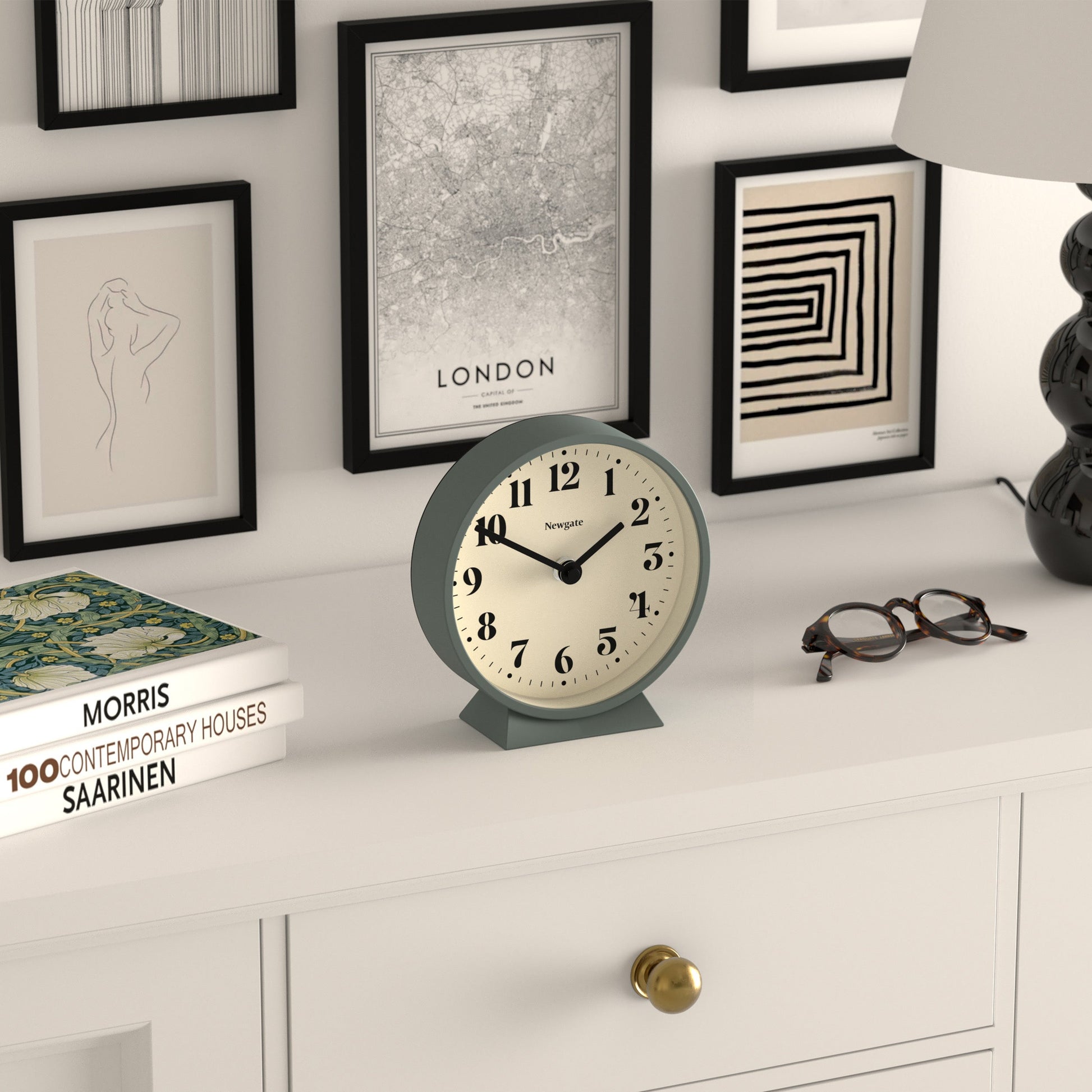 Newgate Theatre Mantel Clock Asparagus Green-Newgate-Mood