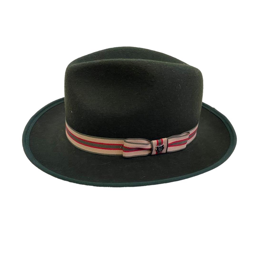 Fedora Hat/Olive - Pattern Ribbon-Hills Hat-Mood