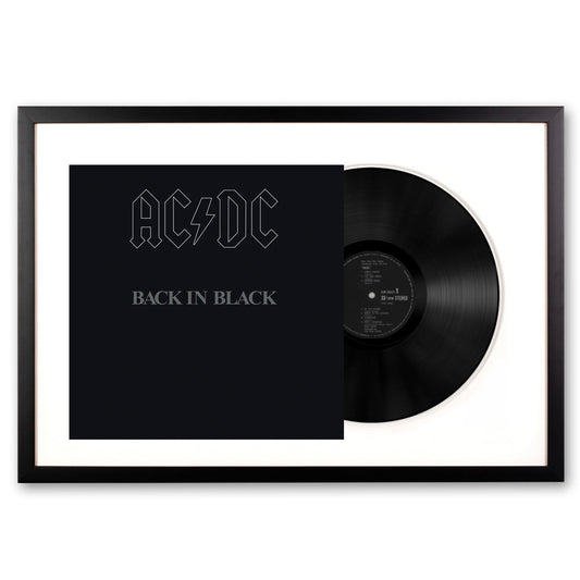 Framed AC/DC Back in Black Vinyl Album Art-Vinyl Art-Mood